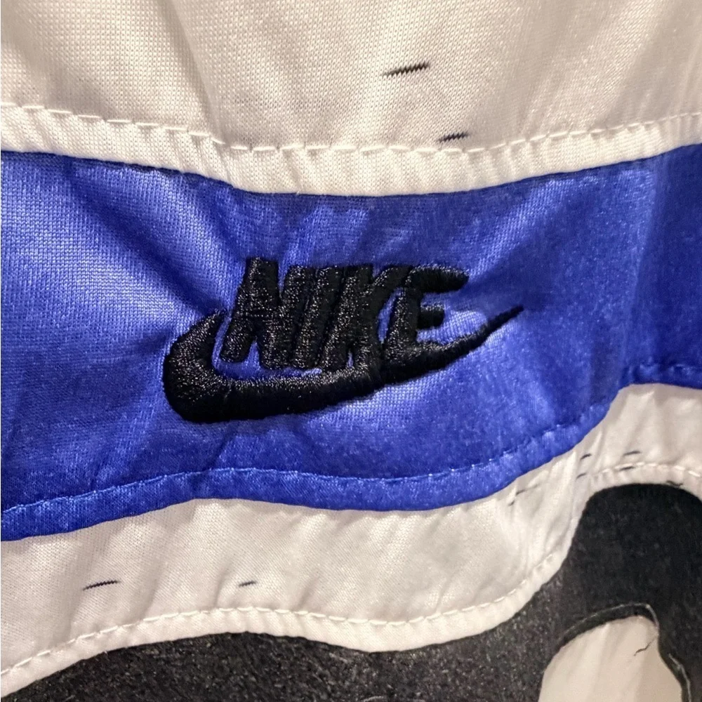 Nike 3XL Athletic Shirt V Neck White Blue Stripe Swoosh